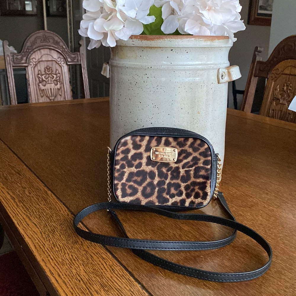 Mini Michael Kors Leather Trim Calf Hair Crossbody Bag - Picture 2 of 9